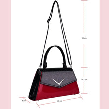 Load image into Gallery viewer, Liquorbrand Chevron Handbag Red &amp; Black
