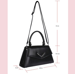 Liquorbrand Chevron Handbag Black Shine