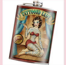 Load image into Gallery viewer, Tattooed Lady Hip Flask
