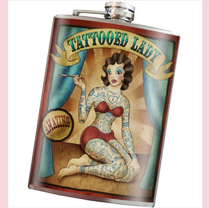 Tattooed Lady Hip Flask