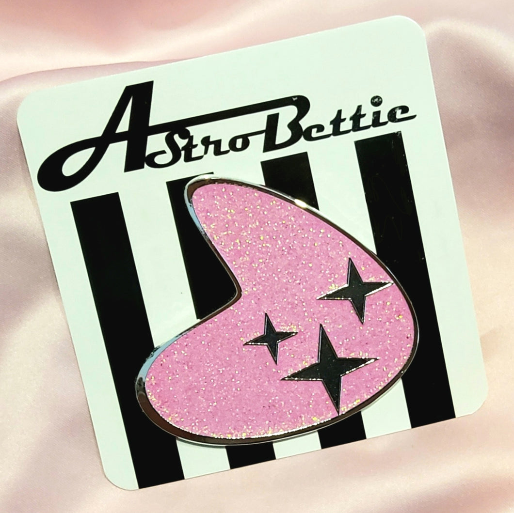 Astro Bettie Mid Century Boomerang Pin Pink