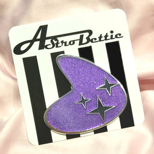 Astro Bettie Mid Century Boomerang Pin Violet