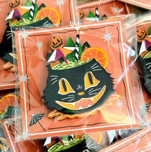 Load image into Gallery viewer, Lipstick &amp; Chrome Black Magic Tiki Brooch
