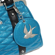 Load image into Gallery viewer, Lux de Ville Villain Blue Love Bird Kiss Lock Handbag
