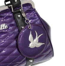 Load image into Gallery viewer, Lux De Ville Poisonous Purple Love Bird Kiss Lock Handbag
