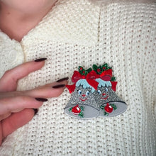 Load image into Gallery viewer, Silver Bells Brooch By Lipstick &amp; Chrome
