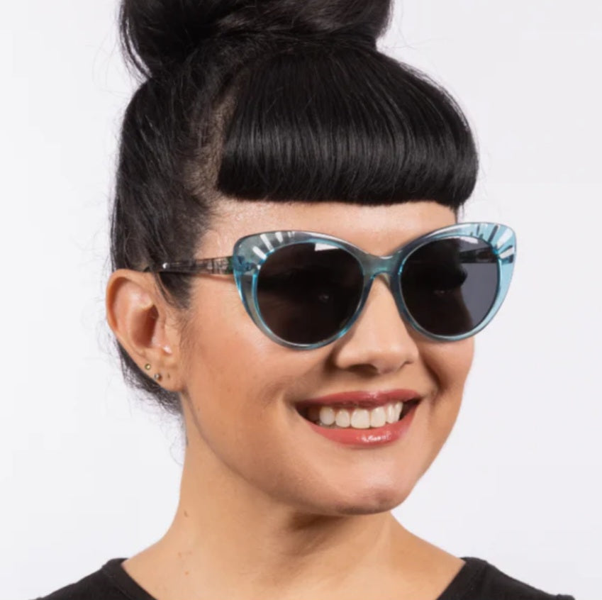 Lux de Ville Lulu Teal Cat Eye Sunglasses