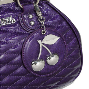 Lux de Ville Poisonous Purple Wild Cherry Kiss Lock Handbag