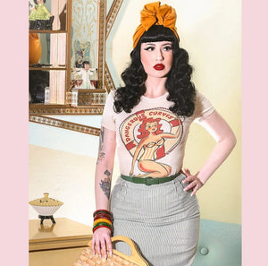 Mischief Made Dangerous Curves Ladies Tee Ivory