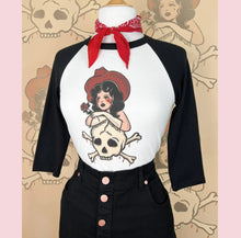 Load image into Gallery viewer, Mischief Made Cowgirl 3/4 Sleeve Raglan Ladies Tee
