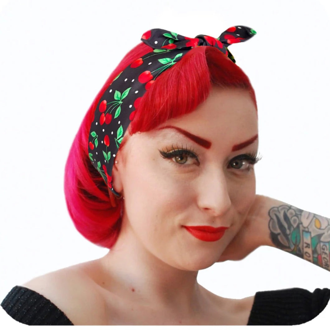 Inkabilly Cherry Print Bandana