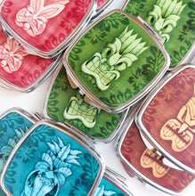 Load image into Gallery viewer, Inkabilly Tiki Compact Mirror Red, Green, Brown &amp; Blue
