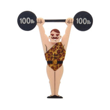 Load image into Gallery viewer, Erstwilder A Day At The Fair World&#39;s Strongest Man Acrylic Brooch

