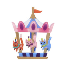 Load image into Gallery viewer, Erstwilder A Day At The Fair Meowy Go Round Acrylic Brooch
