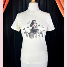Load image into Gallery viewer, Mischief Made Graveyard Glamour Ladies Fitted Tee Ivory
