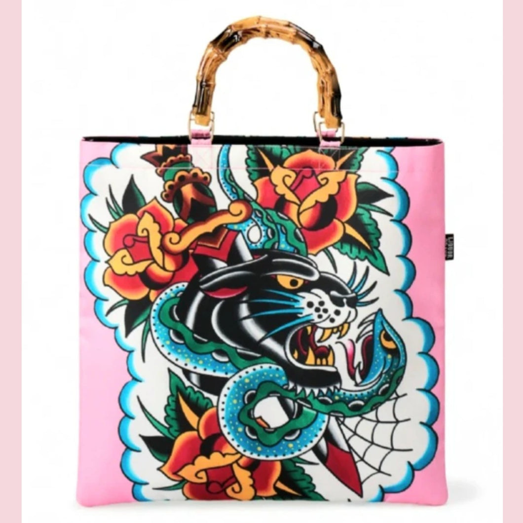 Liquorbrand Don't Tread On Me Bamboo Handle Tote