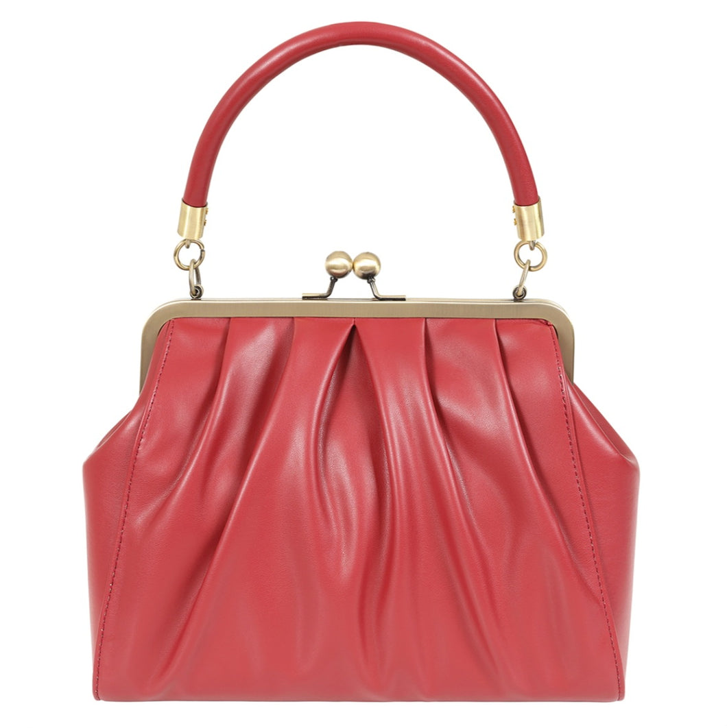 Banned Scarlett 1950s Handbag Burgandy Red