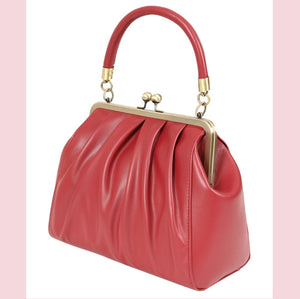 Banned Scarlett 1950s Handbag Burgandy Red