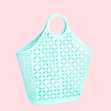Load image into Gallery viewer, Mid Century Inspired Atomic Tote Bag Seafoam
