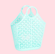 Load image into Gallery viewer, Mid Century Inspired Atomic Tote Bag Seafoam
