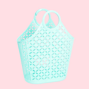 Mid Century Inspired Atomic Tote Bag Seafoam