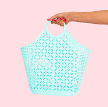 Load image into Gallery viewer, Mid Century Inspired Atomic Tote Bag Seafoam
