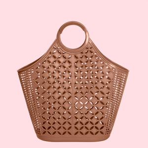 Mid Century Inspired Atomic Tote Bag Mocha