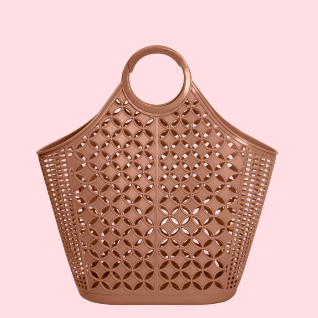 Mid Century Inspired Atomic Tote Bag Mocha