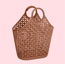 Load image into Gallery viewer, Mid Century Inspired Atomic Tote Bag Mocha
