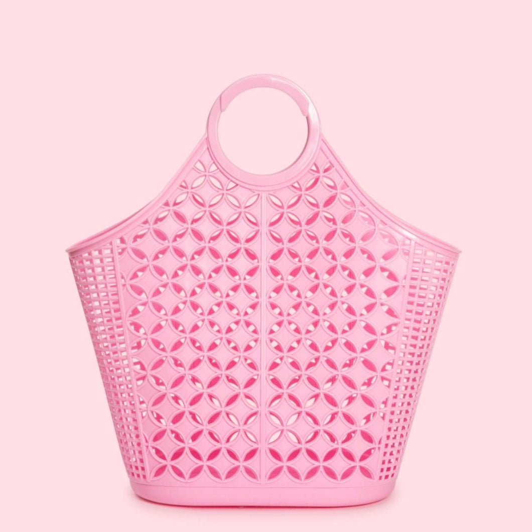 Mid Century Inspired Atomic Tote Bag Bubblegum Pink