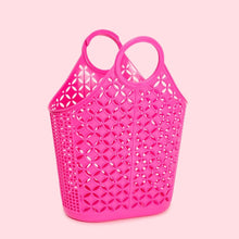 Load image into Gallery viewer, Mid Century Inspired Atomic Tote Bag Berry Pink
