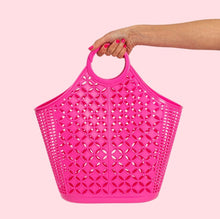 Load image into Gallery viewer, Mid Century Inspired Atomic Tote Bag Berry Pink
