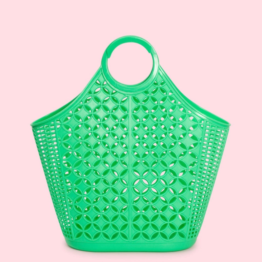 Mid Century Inspired Atomic Tote Bag Green
