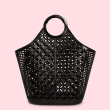 Load image into Gallery viewer, Mid Century Inspired Atomic Tote Bag Black
