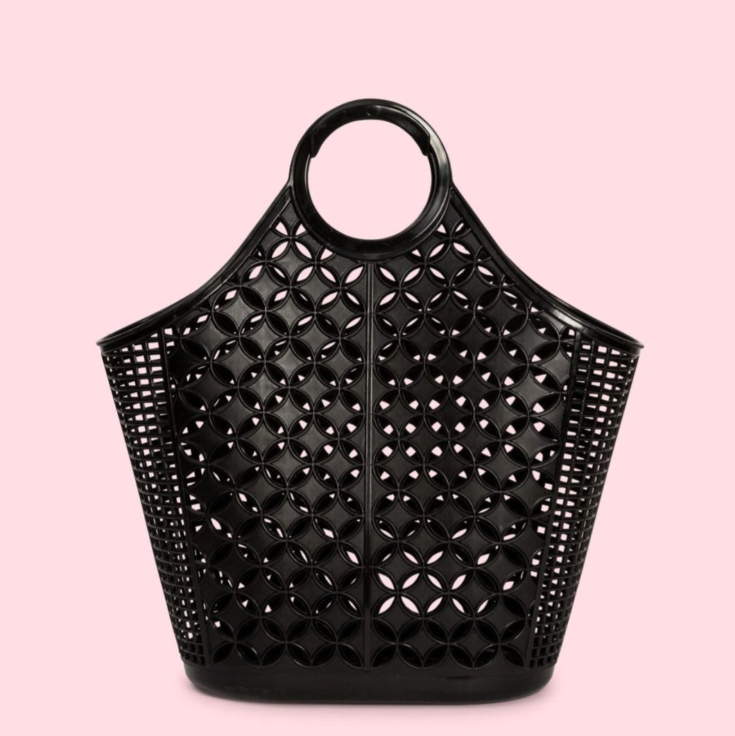 Mid Century Inspired Atomic Tote Bag Black