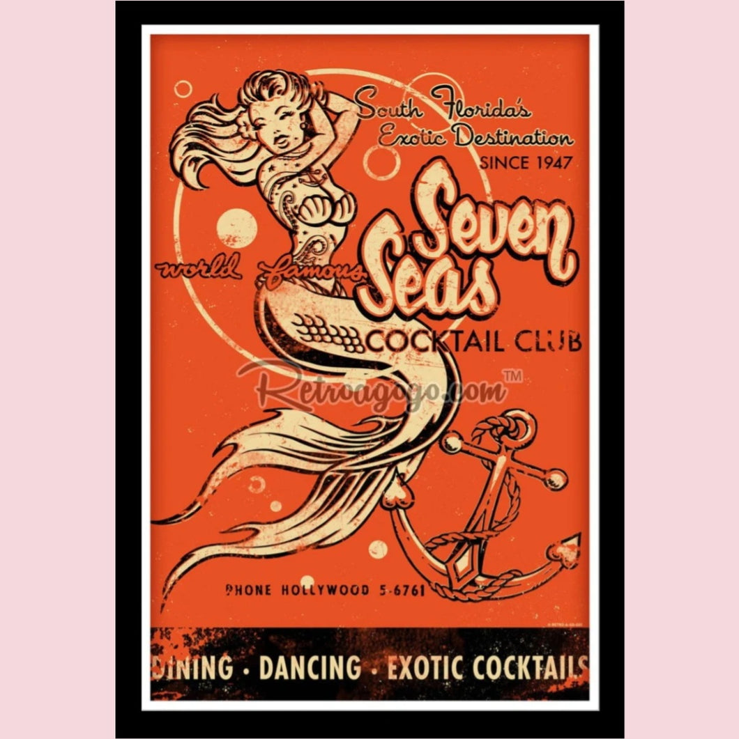 Seven Seas Cocktail Club 31x46 Unframed Art Print