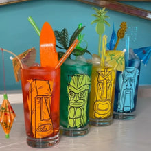 Load image into Gallery viewer, Atomic Drinkware &amp; Scooter Tiki Time Collins Highball Cocktail Glasses
