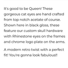 Load image into Gallery viewer, Lux de Ville Queen Bee Sunglasses With Skulls Black
