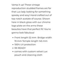 Load image into Gallery viewer, Lux de Ville Vamp Sunglasses Black
