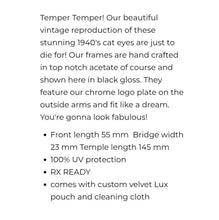 Load image into Gallery viewer, Lux de Ville Temper Sunglasses Black
