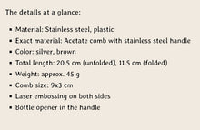 Load image into Gallery viewer, Rumble 59 Greaser's Finest Folding Comb
