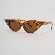 Load image into Gallery viewer, Unique Vintage Tortoise &amp; Rhinestone Cat Eye Sunglasses
