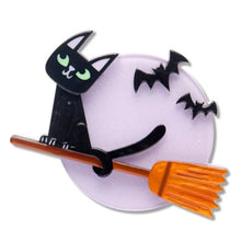 Load image into Gallery viewer, Erstwilder Midnight Mischief Familiar Flight Acrylic Brooch
