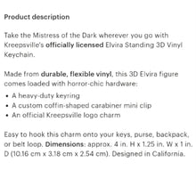 Load image into Gallery viewer, Elvira 3D Vinyl Bag Charm Keyring
