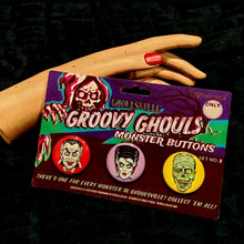 Load image into Gallery viewer, Ghoulsville Groovy Ghouls Monster Buttons
