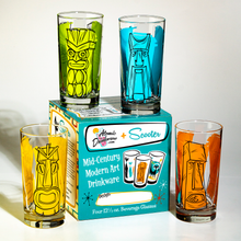 Load image into Gallery viewer, Atomic Drinkware &amp; Scooter Tiki Time Collins Highball Cocktail Glasses
