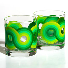 Load image into Gallery viewer, Atomic Drinkware &amp; 70s House Manchester Yootha Old Fashioned Rocks Cocktail Glass Green
