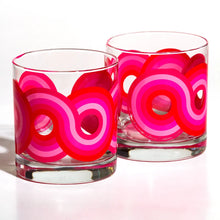 Load image into Gallery viewer, Atomic Drinkware &amp; 70s House Manchester Yootha Old Fashioned Rocks Cocktail Glass Pink
