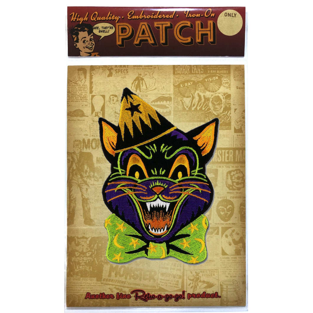 Crazy Cat Large Embroidered Patch