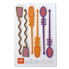 Load image into Gallery viewer, Tiki Swizzle Sticks Orange/Purple
